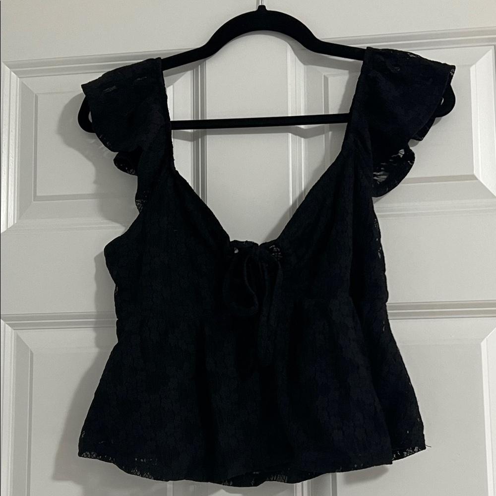 Black crochet shirt